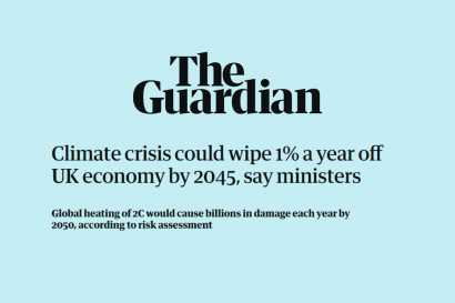 Climate crisis could wipe 1% a year off UK economy by 2045, say ministers