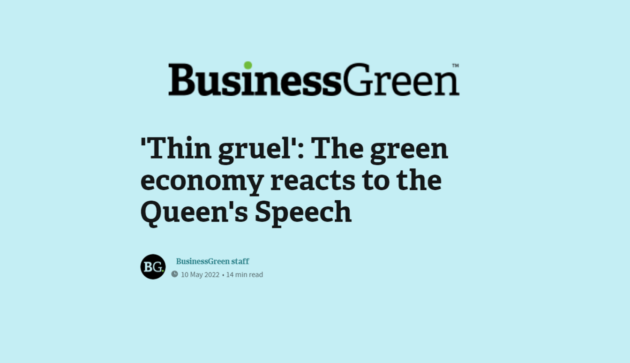 'Thin gruel': The green economy reacts to the Queen's Speech